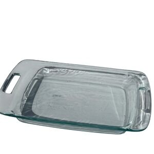 Pyrex 3 Quart Clear Glass Oblong Baking Dish 9x13 Rectangular Casserole Pan USA
